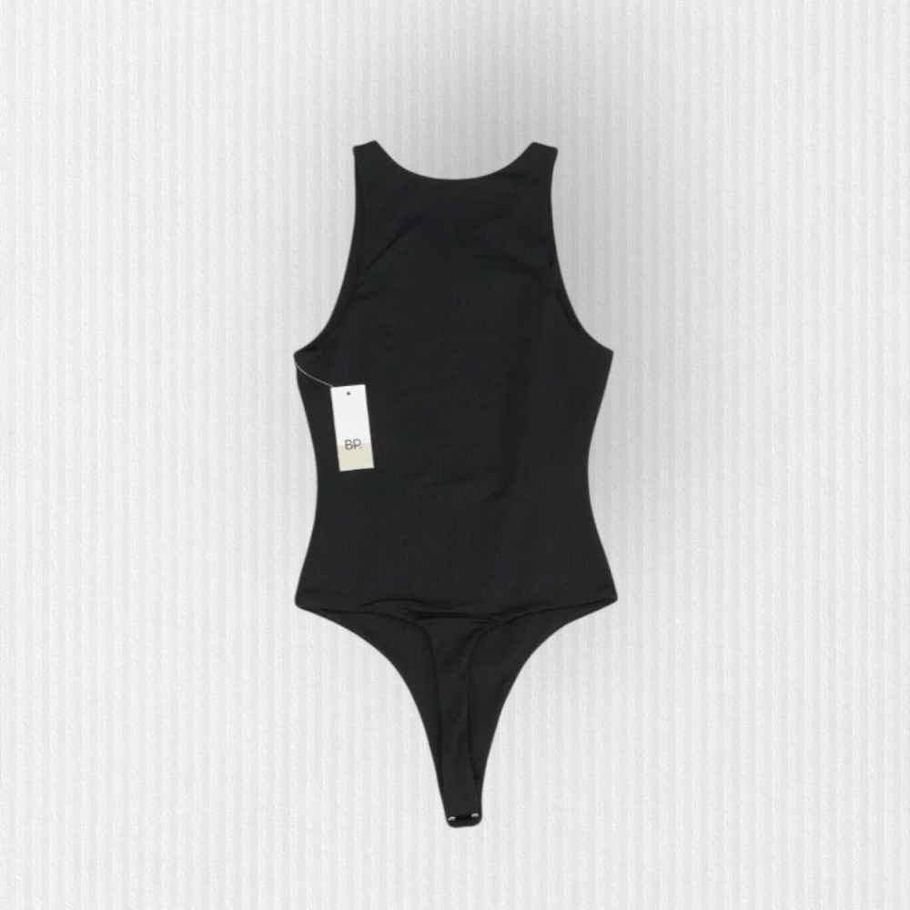 BP bodysuit Black Ribbed double lined Size XXS NWT‎ - Picture 2 of 9